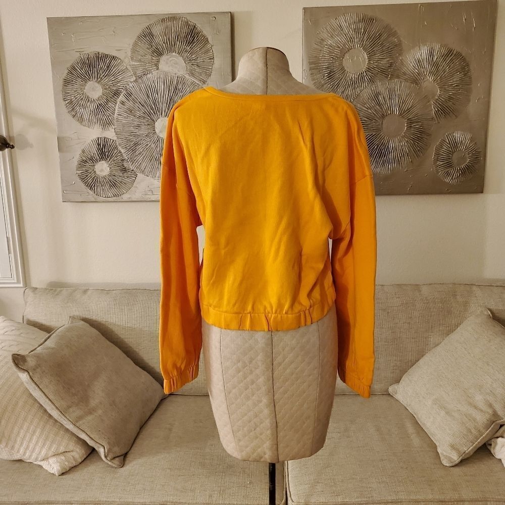 BP V-neck Fleece Sweatshirt size Medium in Orange Slice - NEW - Picture 6 of 10